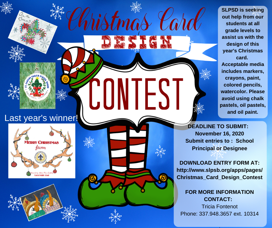 SLPSB Christmas Card Art Contest Arnaudville Middle School